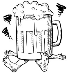 Doodle squash beer mug vector image
