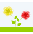 Yellow and red flower a vector illustration vector image
