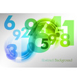 Abstract shape with numbers green vector image