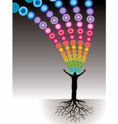 Tree man roots dots vector image