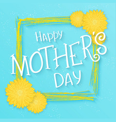 Hand drawn lettering with flowers vector image