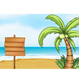 Signpost and coconut tree vector image