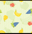 Seamless background with cartoon fruit apples pear Seamless background with cartoon fruit apples pear vector image