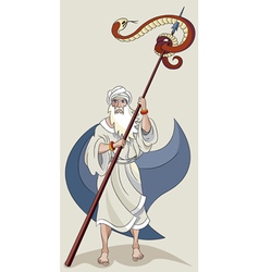 Moses and serpent vector image