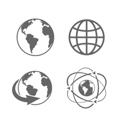Globe earth icons vector image