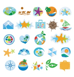 Collection of icons for the travel and tourism vector image