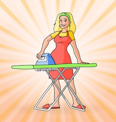 Colorful vintage housewife vector image