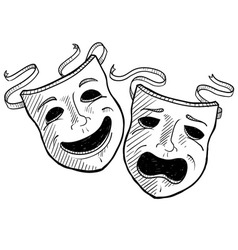 Doodle drama masks vector image