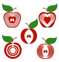 Set of simple apples vector image