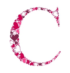 Alphabet of hearts vector image