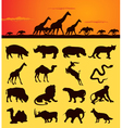 African animal silhouettes vector image