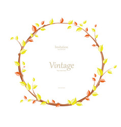 Invitation card with graceful autumn wreath for Invitation card with graceful autumn wreath for vector image