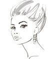 Stylish woman sketch vector image