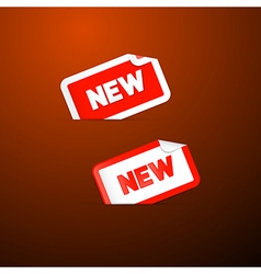 Red Stickers with New Title on Dark Red Background Red Stickers with New Title on Dark Red Background vector image