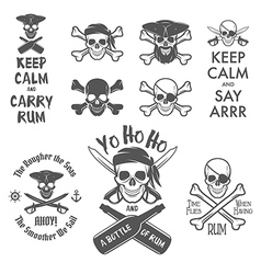 Set of pirate themed design elements vector image