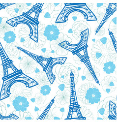 Eiffel tower seamless pattern french Royalty Free Vector
