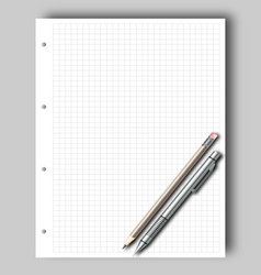Sketch pad and pencil vector image