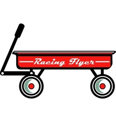 Little red toy wagon vector image