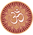 Om - Aum - Symbol in Flower Rosette vector image