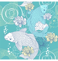 Koi carp seamless vector image