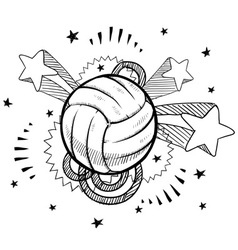 Doodle pop volleyball vector image