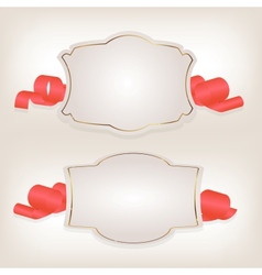 Romantic label with ribbon vetor vector image