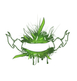 Green Leaf Ribbon Design vector image
