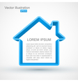 Blue house outline vector image