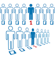 Person stands out line of digital people vector image