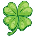 Doodle four leaf clover lucky Doodle four leaf clover lucky vector image