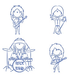 Funky kids rock band vector image