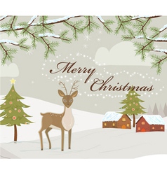Christmas greeting card vector image
