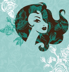 Beautiful woman silhouette vector image