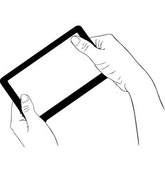 Hand holding digital tablet vector image