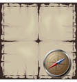 Old map with steel compass vector image