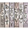 Wood background with abc vector image