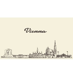 Vienna skyline Austria drawn sketch Vienna skyline Austria drawn sketch vector image