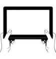 Hand holding digital tablet pc vector image