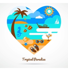 I love tropical paradise I love tropical paradise vector image