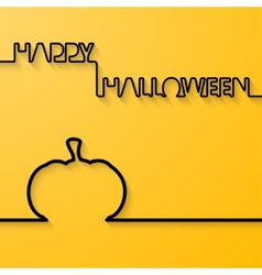 Silhouette of text and pumpkin on a light orange Silhouette of text and pumpkin on a light orange vector image