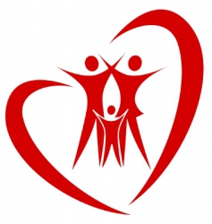 Heart family vector image