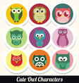 Cute owl characters vector image
