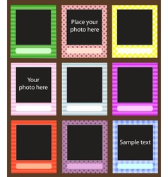 Photo frame set for scrapbook vector image