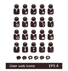 User web icons with speech bubbles vector image
