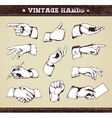 Set of vintage hands vector image