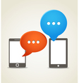 Two modern mobile phone with speech clouds vector image