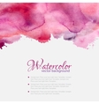 Pink watercolor blots pattern top frame vector image