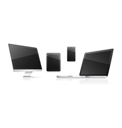 Technological communication devices on a white Technological communication devices on a white vector image