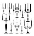 Candle silhouettes vector image
