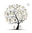 Family tree relatives people sketch vector image